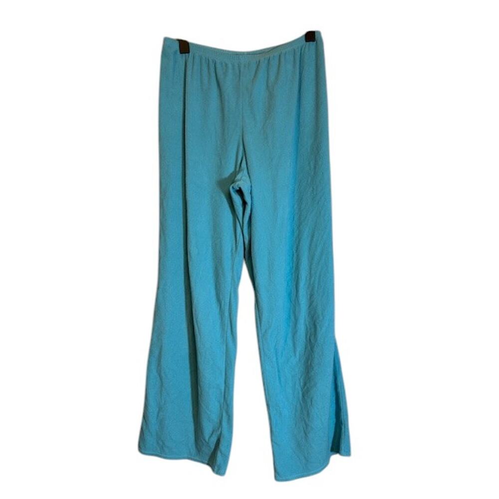 Delicates Baby Blue Fleece Elastic Waist Loungewear Pajama Pants Women Sz M